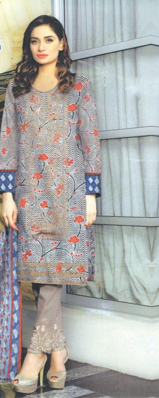 Neck Embroidered And Boarder Printed With Cotton Net Dupatta