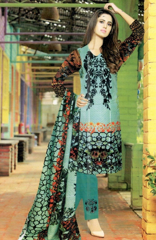 Neck Embroidered Shirt With Cotton Net Dupatta