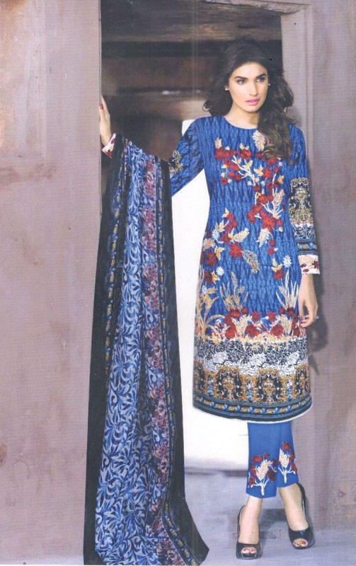 Neck Embroidered Shirt With Brosha Net Dupatta