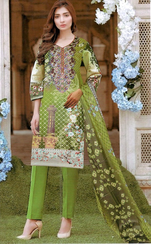 Linen Embroidered Front Shirt With Linen Dupatta