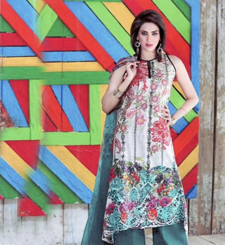 Linen Embroidered Front Shirt With Silk Dupatta