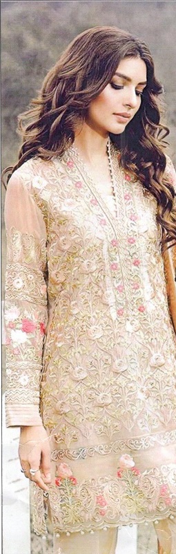 Full Embroidered Front Shirt With Crinkle Chiffon Dupatta